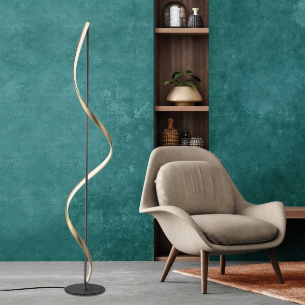 Q-Smart-Home Paul Neuhaus Q-Swing lampe pied anthracite/laiton Q-Smart-Home
