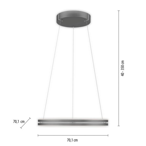 PURE E-Loop suspension LED, CCT, gris Pure