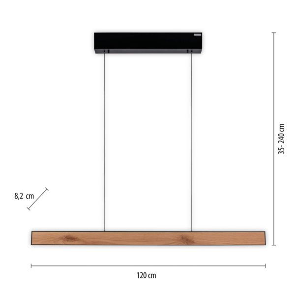 PURE E-Motion suspension linéaire LED, CCT, bois Pure