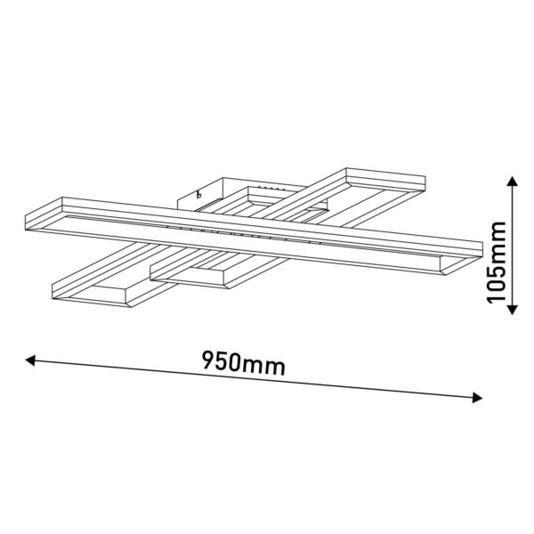 Näve Plafonnier LED Bantry, 3 rectangles, CCT, RVB Näve