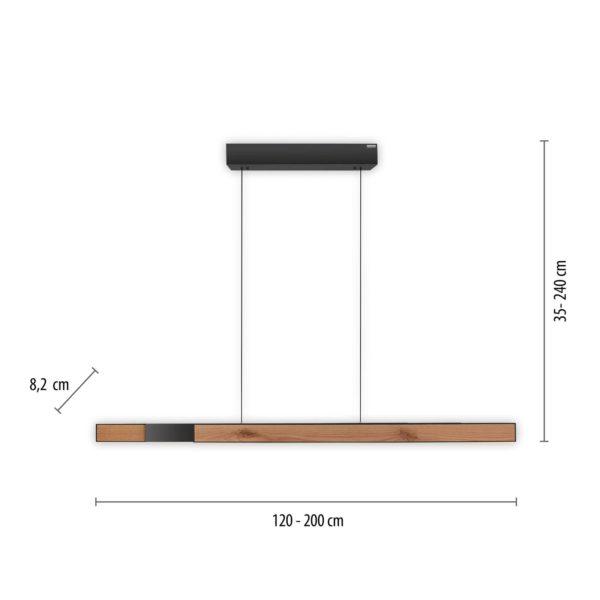 PURE Moto-Rise suspension LED avec CCT, bois Pure