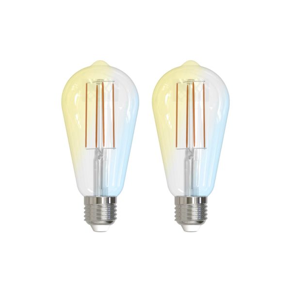 LUUMR Smart LED, E27, ST64, 7W, ZigBee, Tuya, claire, set de 2 pièces LUUMR