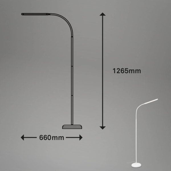 Briloner Lampadaire LED Pivaz réglable tactile blanc Briloner