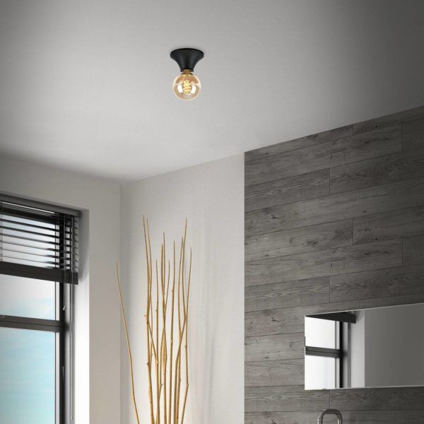 Briloner Plafonnier Tepel pour salle de bain IP44 E27 noir Briloner