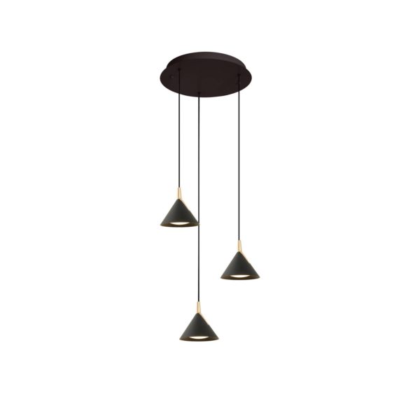 Viokef Suspension LED Jolly, à 3 lampes, ronde Viokef