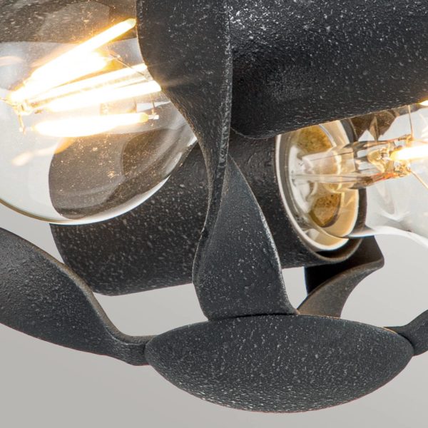 QUOIZEL Plafonnier Bradbury, à 2 lampes, gris QUOIZEL