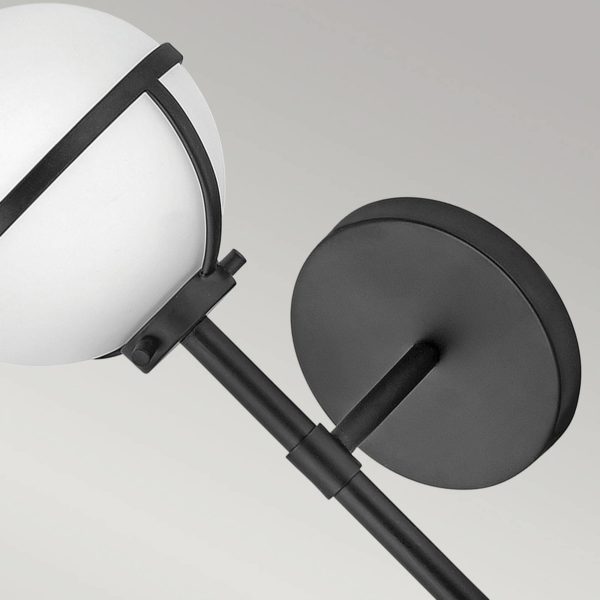 HINKLEY Applique salle de bain Hollis noire/opale 1 lampe HINKLEY