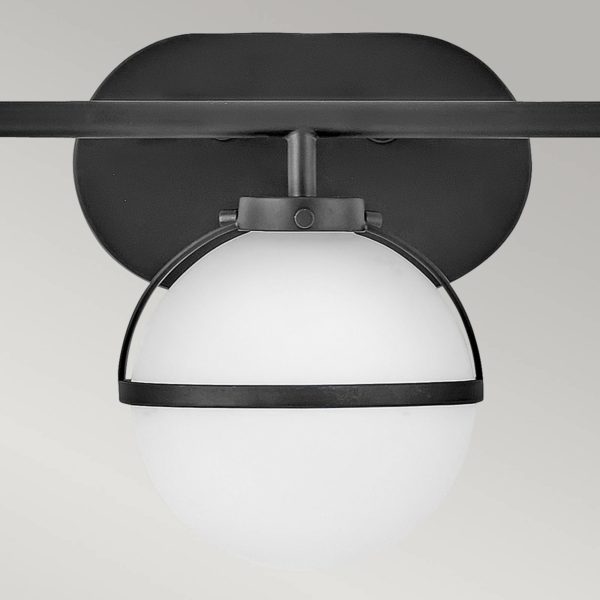 HINKLEY Applique salle de bain Hollis noire/opale 3 lampes HINKLEY