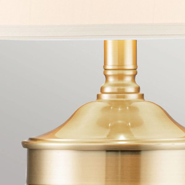 QUOIZEL Lampe à poser en tissu Dennison 1 laiton brossé QUOIZEL