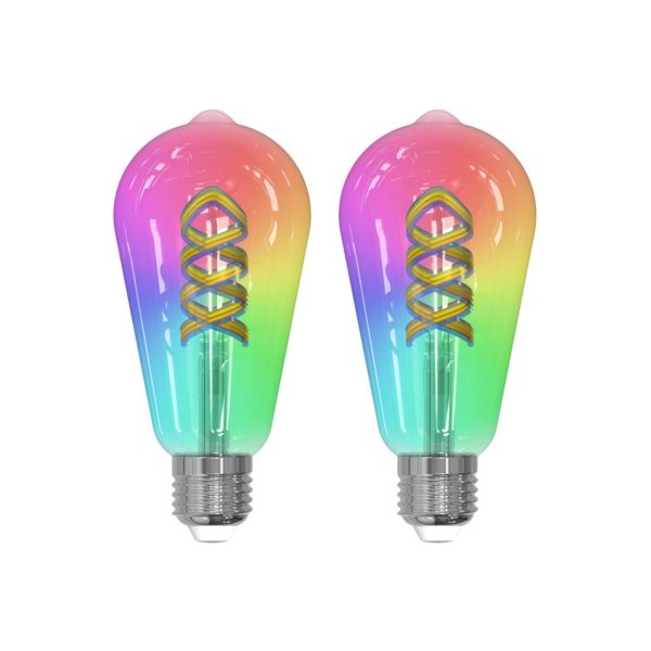 LUUMR Smart LED Filament Lot de 2 E27 ST64 4W RVB clair Tuya LUUMR