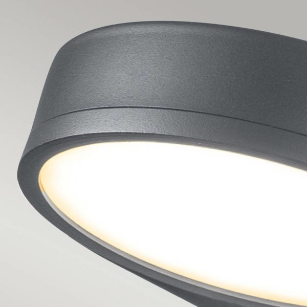 Elstead Applique d’extérieur LED Zola, acier inox, grise ELSTEAD