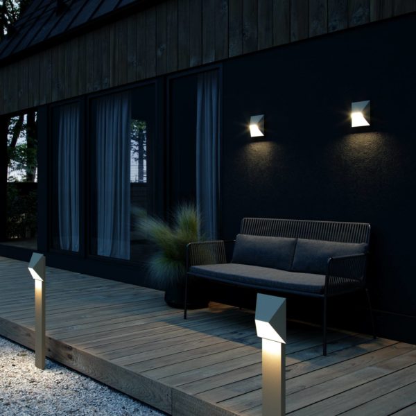 Nordlux Borne lumineuse Pontio Garden H85 cm, sable Nordlux