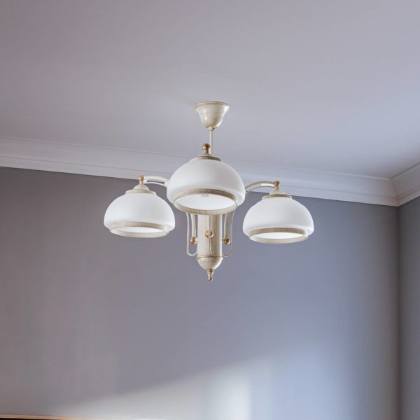 Alfa Lustre Lord, abat-jour en verre, à 3 lampes, blanc Alfa