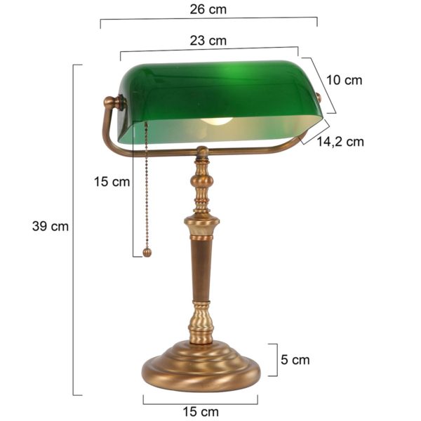Steinhauer Lampe de bureau Ancilla, verre, bronze/vert Steinhauer