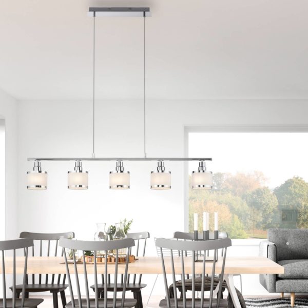 JUST LIGHT. Suspension Accor, à 5 lampes JUST LIGHT.