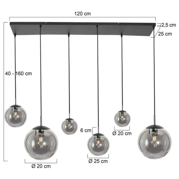 Steinhauer Suspension Bollique, à 6 lampes Steinhauer