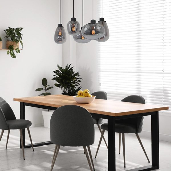 Steinhauer Suspension Reflexion, à 5 lampes 100×30 cm Steinhauer