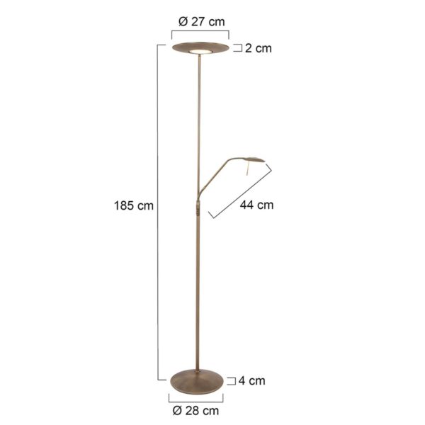 Steinhauer Lampadaire indirect LED Zodiac liseuse LED, bronze Steinhauer