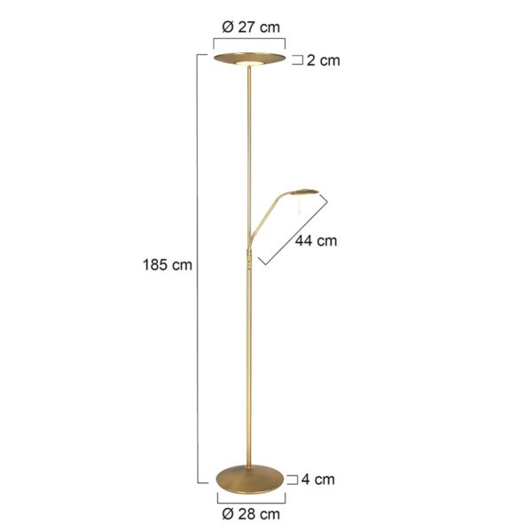 Steinhauer Lampadaire indirect LED Zodiac liseuse LED, laiton Steinhauer