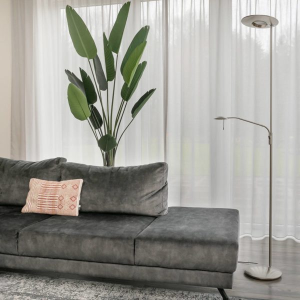 Steinhauer Lampadaire indirect LED Zodiac liseuse LED, acier Steinhauer