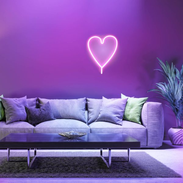 JUST LIGHT. Applique murale LED Neon Cœur, USB JUST LIGHT.