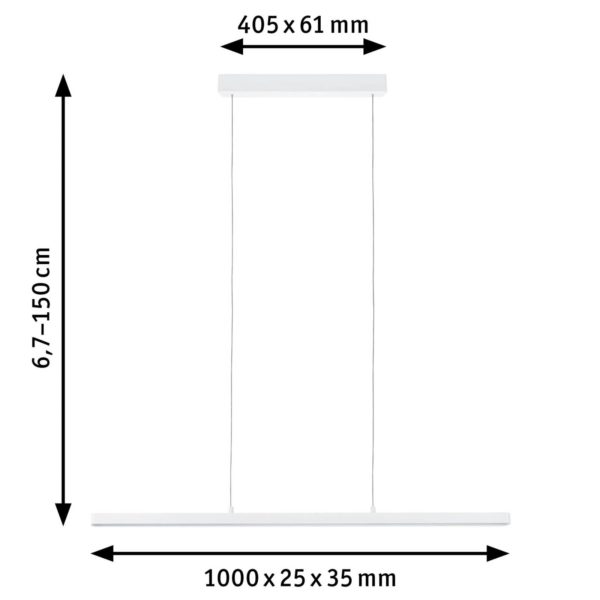 Paulmann Lento suspension LED ZigBee CCT dim blanc Paulmann