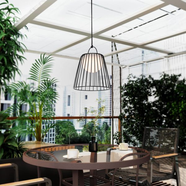 Lindby Suspension d’extérieur LED à batterie Levino, intensité variable, Ø LINDBY