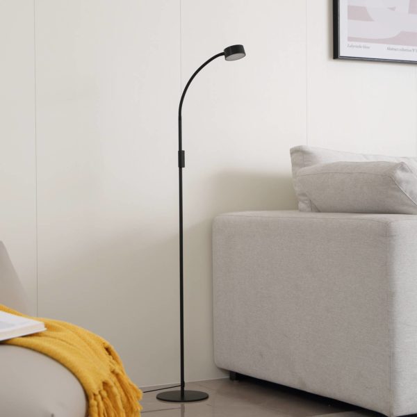 Lindby LED lampe sur pied Maori, noir, CCT, intensité variable, USB LINDBY