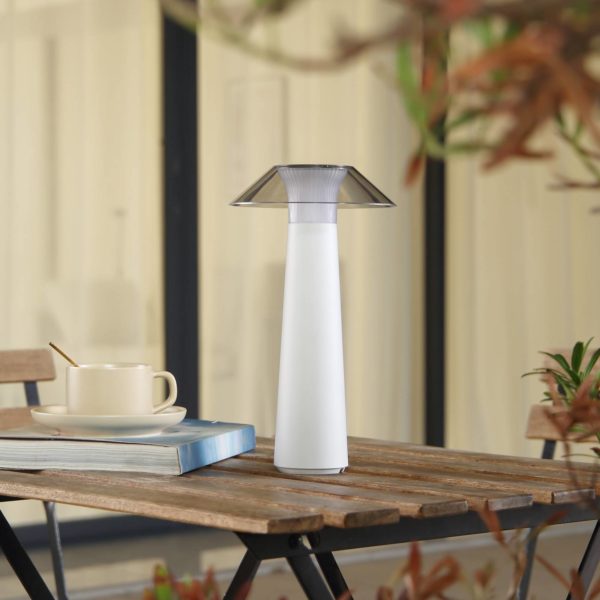 Lampe d’extérieur LED à accu Lindby Gomba, blanc, intensité variable LINDBY