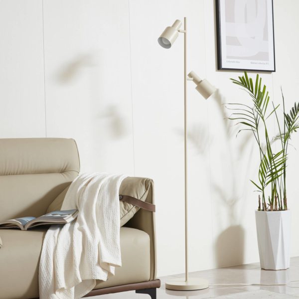 Lindby lampe sur pied Ovelia, beige LINDBY