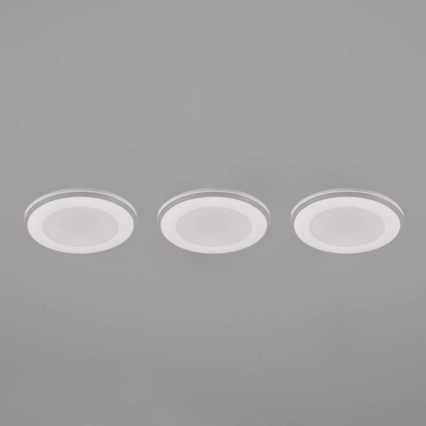 Trio Lighting Downlight LED Argus RGBW télécommande x3 blanc Trio Lighting