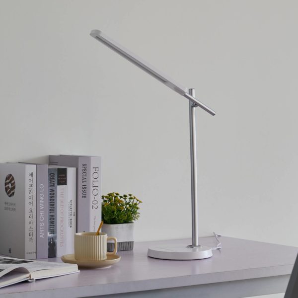 Lindby Valtorin lampe de bureau LED, blanche LINDBY