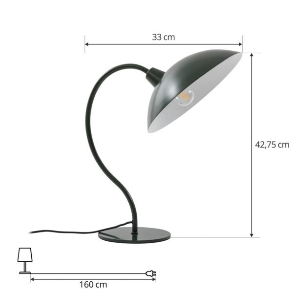 Lucande Arvadon lampe à poser en métal, vert LUCANDE