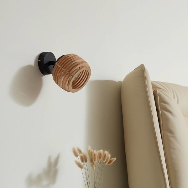 Applique murale Lindby Ediz, abat-jour en bois multicouche LINDBY