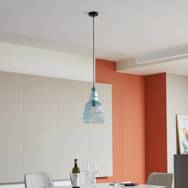 Lindby Belarion suspension, bleu clair, x1, verre LINDBY