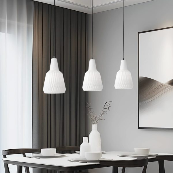 Lindby Belarion suspension, opale, x3, verre LINDBY