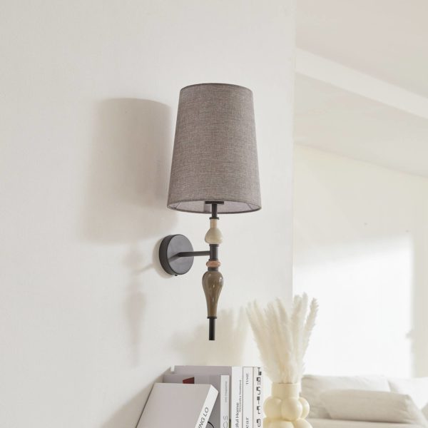 Lindby Haldorin applique avec abat-jour en tissu LINDBY
