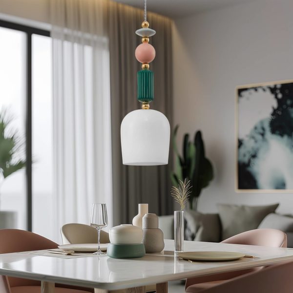 Lindby Ysoria suspension, gris/rose/vert LINDBY