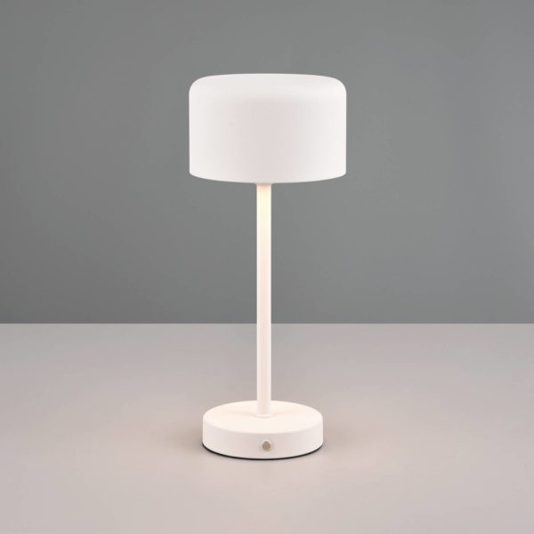Reality Leuchten Lampe de table LED Jeff avec batterie, blanc mat Reality Leuchten