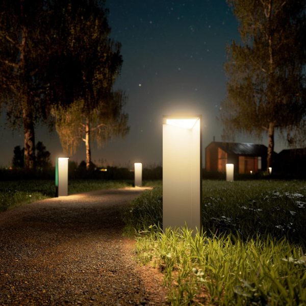 Sigor Lampe solaire LED rechargeable Nusolar anthracite, hauteur 50cm Sigor