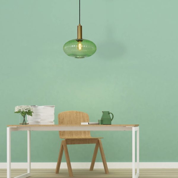 Lucide Suspension en verre Maloto, Ø 30 cm, verte Lucide