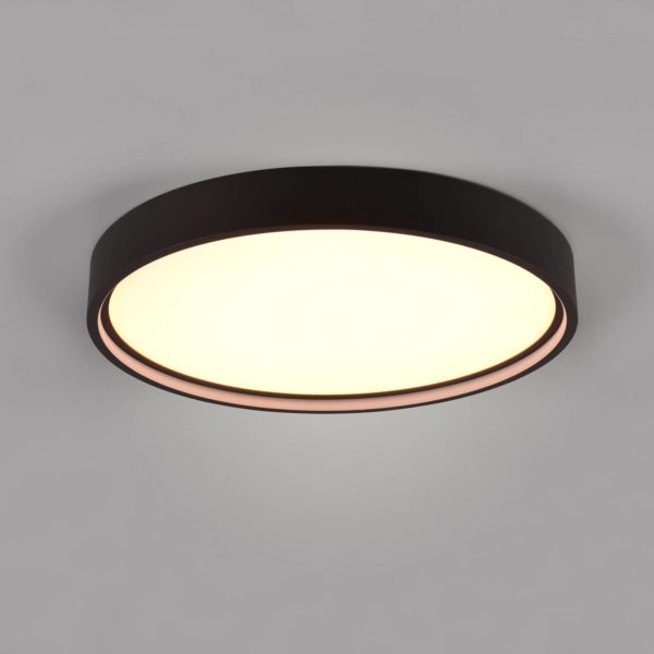 Trio Lighting Plafonnier LED Doha, CCT, noir mat Trio Lighting