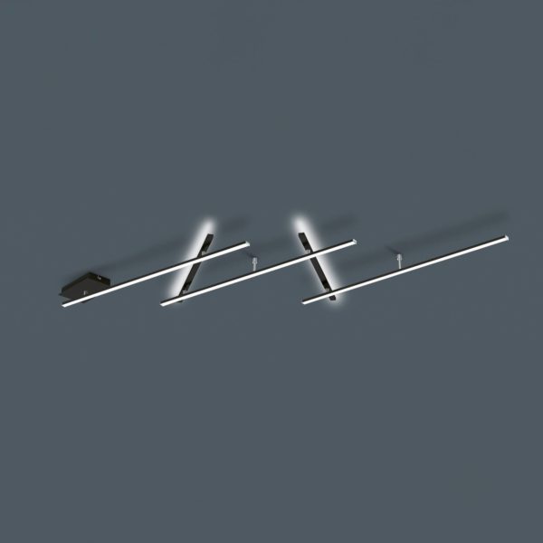 Trio Lighting Plafonnier LED Indira inclinable, variateur noir Trio Lighting