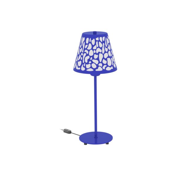 Aluminor Nihoa lampe de table ajourée, bleu/blanc Aluminor