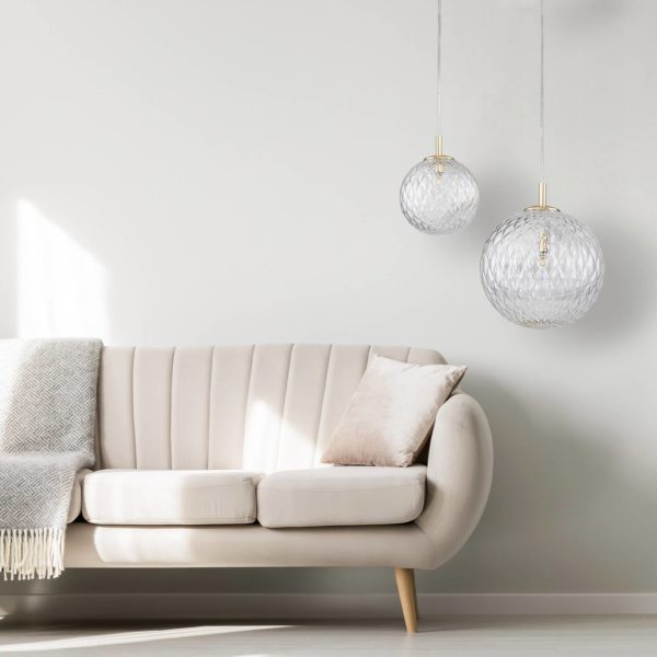 TK Lighting Suspension Cadix en verre, à 1 lampe, Ø 21 cm TK Lighting