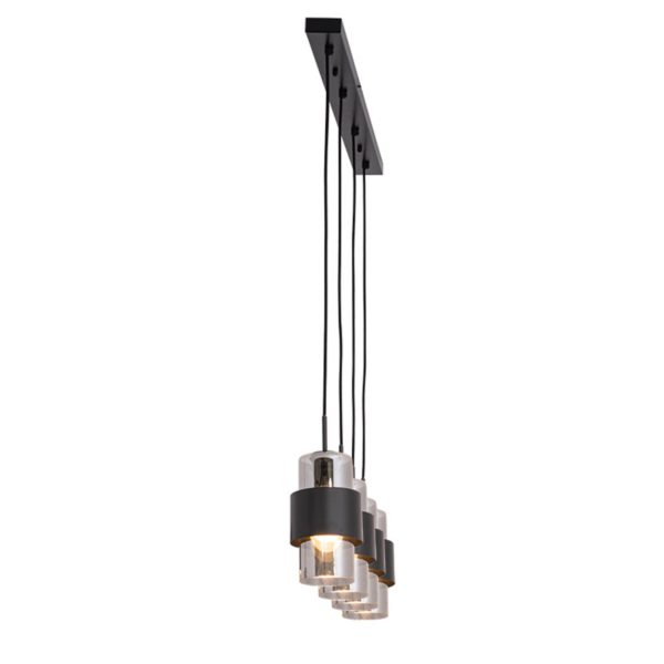 Zambelis Suspension 22142 à 4 lampes 105 cm noire/chromée Zambelis