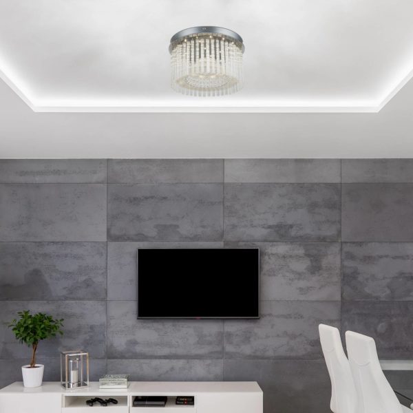 Globo Plafonnier LED Joyce pendant en cristal Ø 37 cm Globo