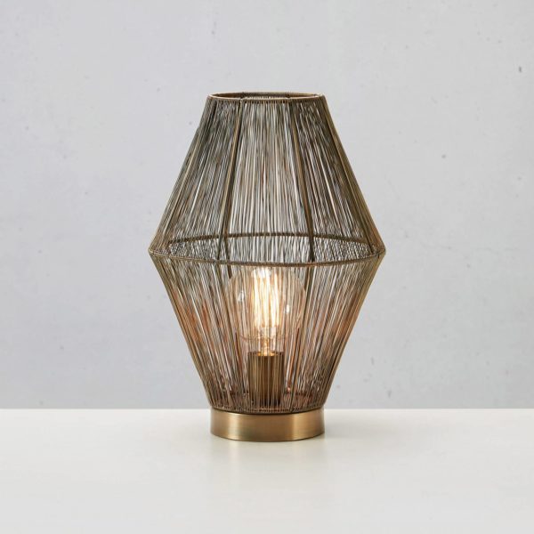 Markslöjd Lampe à poser Casa, abat-jour métal, laiton ancien Markslöjd