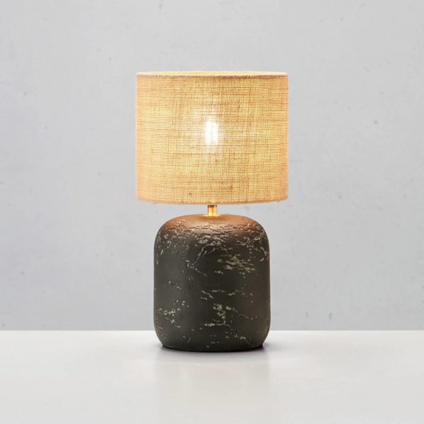 Markslöjd Lampe à poser Montagna, béton, jute, 45 cm Markslöjd