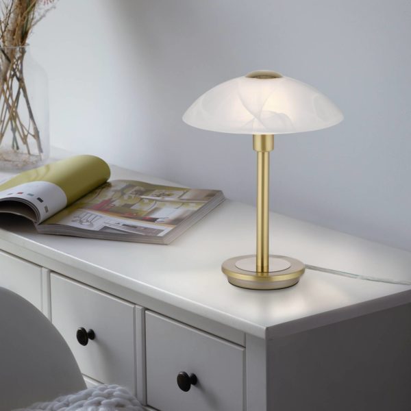 Paul Neuhaus Enova lampe à poser, laiton mat PAUL NEUHAUS